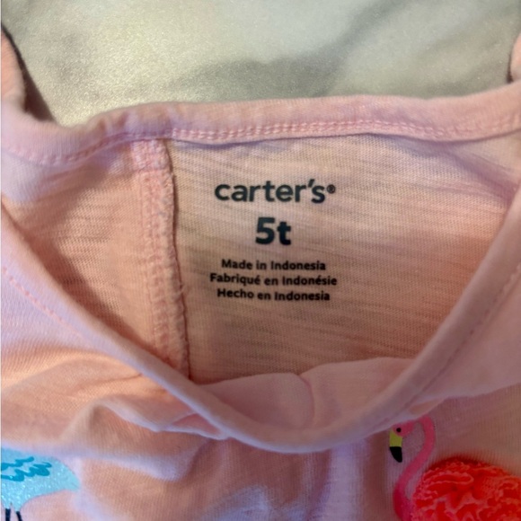 Carter's Pink Flamingo Kids T-Shirt - Picture 2 of 4